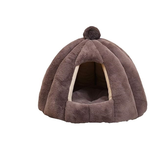 GIANTE Pet Dog Cat Bed Soft Warm Kennel Mat Pad Blanket Tent Gray 48x40cm